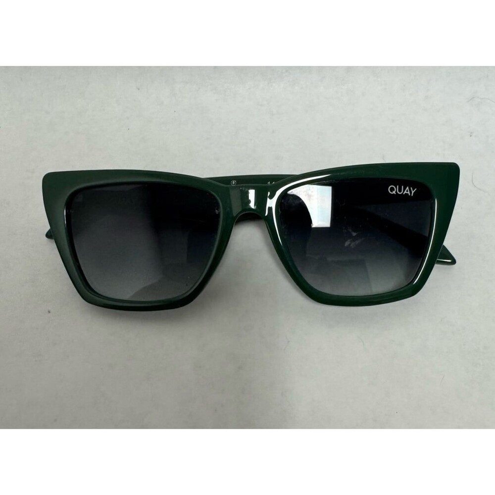 QUAY Australia Sunglasses Call The Shots Forest Green Cat Eye Gradient Classy